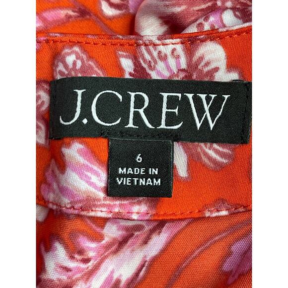 J. Crew Featherweight satin midi Dress size 6 Poppy fields Glam Floral Formal - Picture 8 of 13